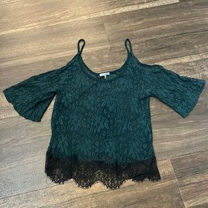 Charlotte Russe Lace Cold-shoulder blouse